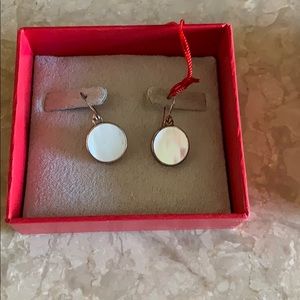 Mother of pearl coin style earrings